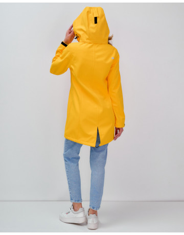 Женская спортивная парка с капюшоном softshell, жёлтая, для активного отдыха в Тюмени