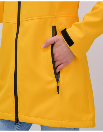 Женская спортивная парка с капюшоном softshell, жёлтая, для активного отдыха в Тюмени