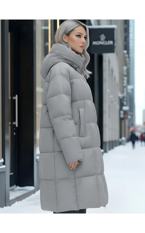 Длинный зимний пуховик для женщин