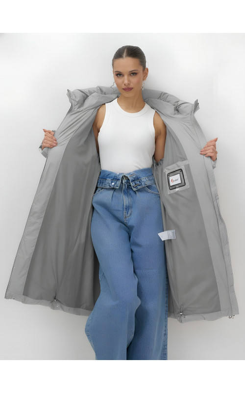 Длинный зимний пуховик для женщин