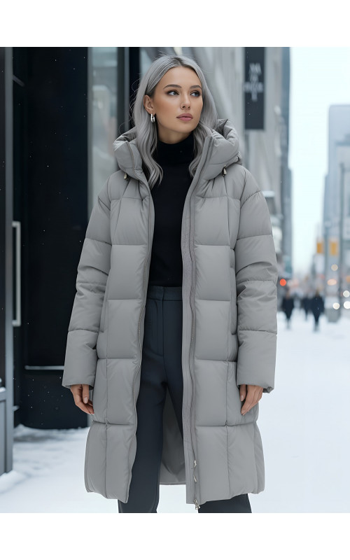 Длинный зимний пуховик для женщин