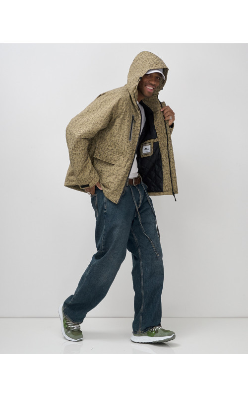 Мужская спортивная куртка для весны и осени, бежевый, для активного отдыха в Тюмени