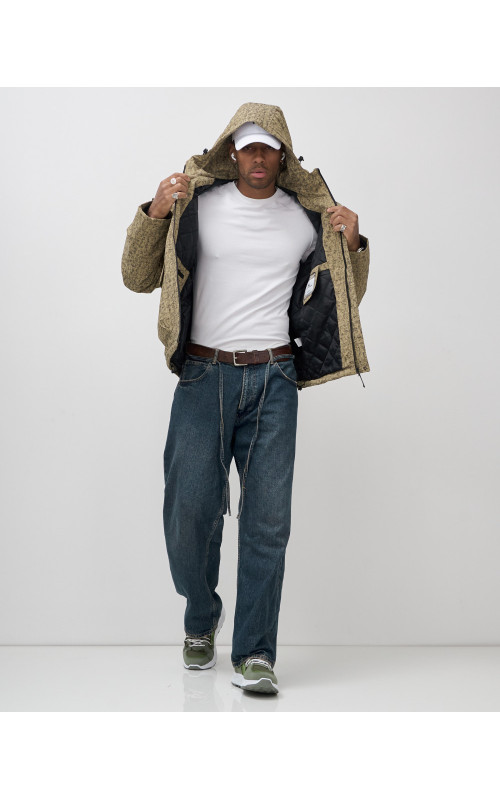 Мужская спортивная куртка для весны и осени, бежевый, для активного отдыха в Тюмени