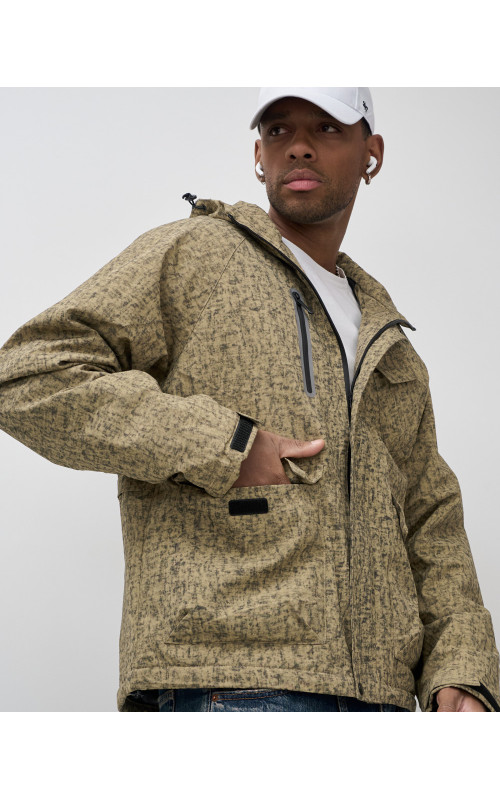 Мужская спортивная куртка для весны и осени, бежевый, для активного отдыха в Тюмени