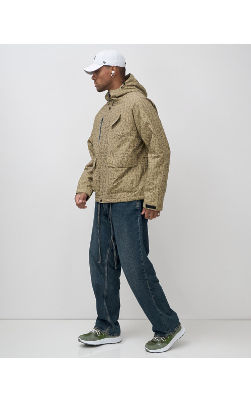 Мужская спортивная куртка для весны и осени, бежевый, для активного отдыха в Тюмени