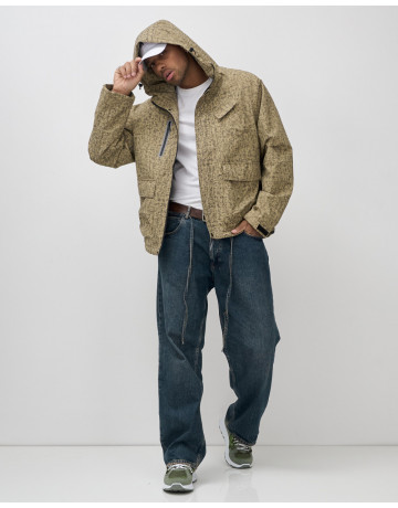 Мужская спортивная куртка для весны и осени, бежевый, для активного отдыха в Тюмени