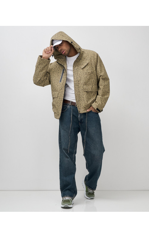 Мужская спортивная куртка для весны и осени, бежевый, для активного отдыха в Тюмени