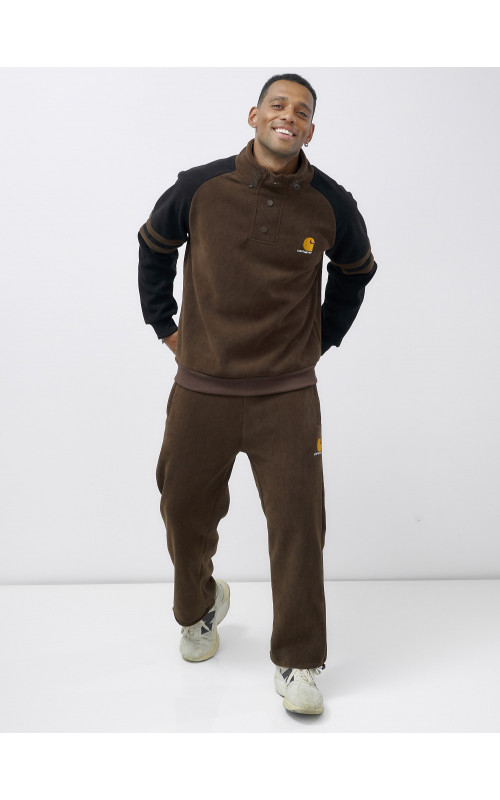 Мужской демисезонный спортивный костюм на флисе, коричневый, для спорта. в Тюмени