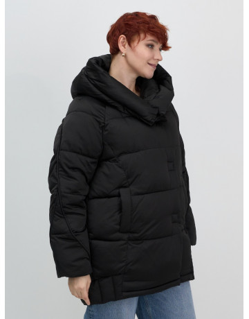 Женский модный пуховик с капюшоном, чёрный. в Тюмени