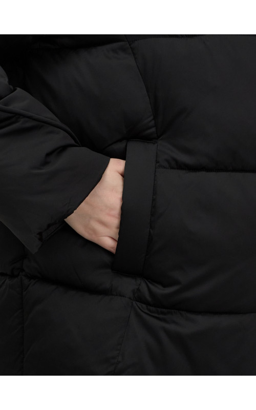 Женский модный пуховик с капюшоном, чёрный. в Тюмени