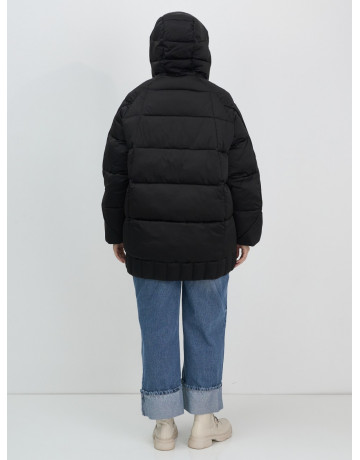 Женский модный пуховик с капюшоном, чёрный. в Тюмени