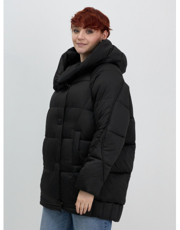 Женский модный пуховик с капюшоном, чёрный. в Тюмени