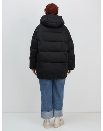 Женский модный пуховик с капюшоном, чёрный. в Тюмени