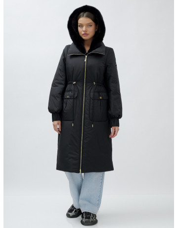 Длинный зимний пуховик с мехом норки для женщин