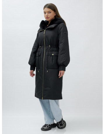 Длинный зимний пуховик с мехом норки для женщин