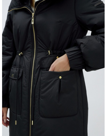 Длинный зимний пуховик с мехом норки для женщин