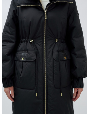 Длинный зимний пуховик с мехом норки для женщин