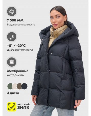 Женская зимняя куртка с капюшоном, утеплённая, двубортная, размер 48–56.