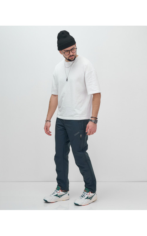 Туристические брюки тёмно-серого цвета с флисовой подкладкой Мужские