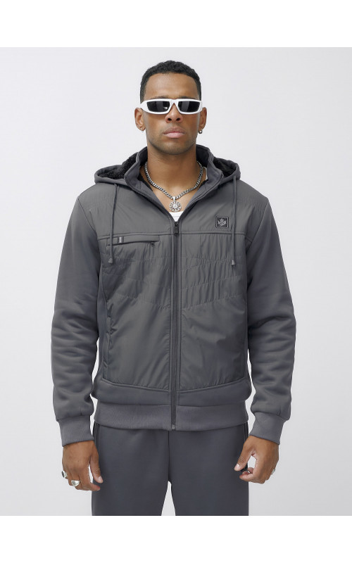 Мужской зимний спортивный костюм с начёсом, серый, для спорта в Тюмени