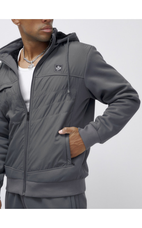 Мужской зимний спортивный костюм с начёсом, серый, для спорта в Тюмени