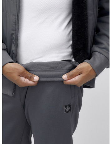 Мужской зимний спортивный костюм с начёсом, серый, для спорта в Тюмени