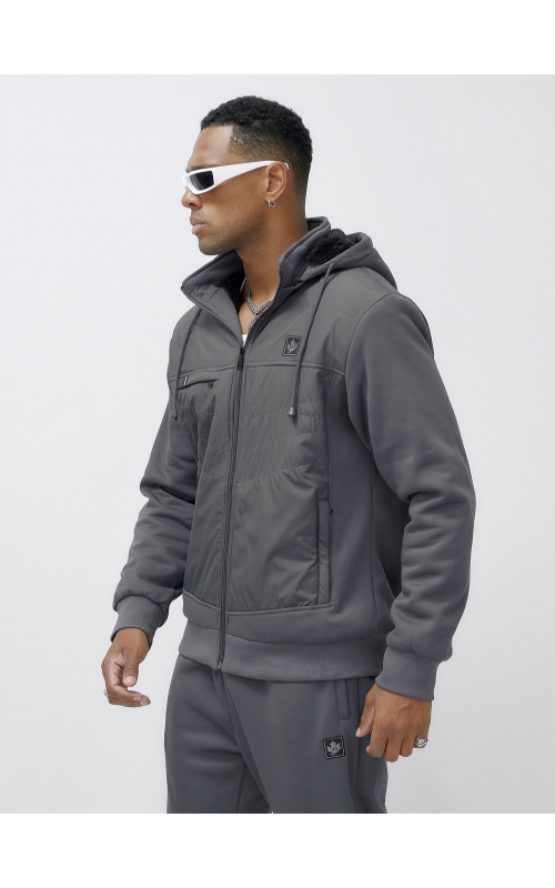 Мужской зимний спортивный костюм с начёсом, серый, для спорта в Тюмени