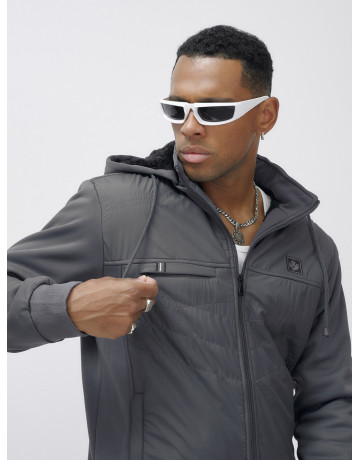 Мужской зимний спортивный костюм с начёсом, серый, для спорта в Тюмени