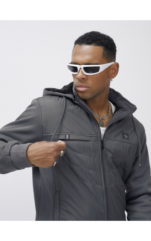 Мужской зимний спортивный костюм с начёсом, серый, для спорта в Тюмени