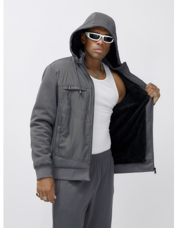 Мужской зимний спортивный костюм с начёсом, серый, для спорта в Тюмени