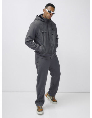 Мужской зимний спортивный костюм с начёсом, серый, для спорта в Тюмени