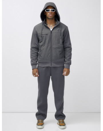 Мужской зимний спортивный костюм с начёсом, серый, для спорта в Тюмени