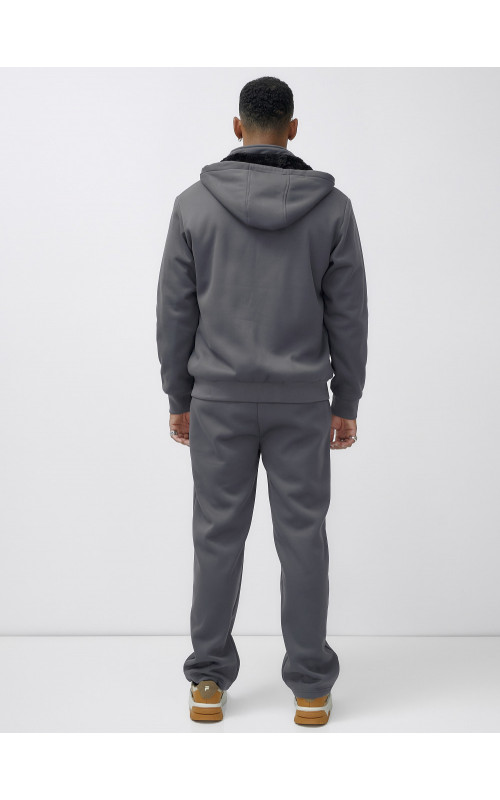 Мужской зимний спортивный костюм с начёсом, серый, для спорта в Тюмени