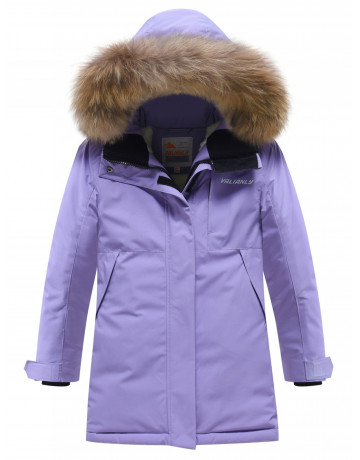 Зимняя парка для девочек розовая с капюшоном.