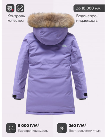 Зимняя парка для девочек розовая с капюшоном.