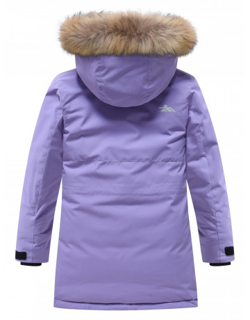 Зимняя парка для девочек розовая с капюшоном.
