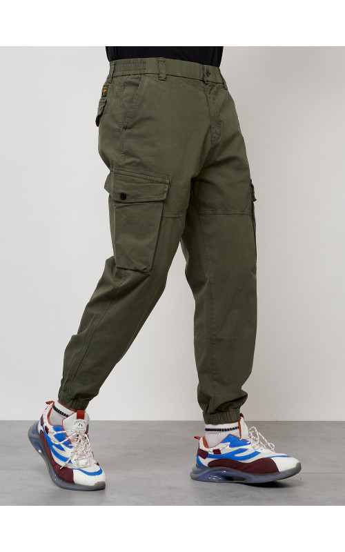 Мужские брюки карго с накладными карманами, хаки в Тюмени