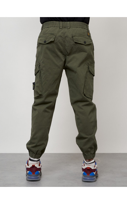 Мужские брюки карго с накладными карманами, хаки в Тюмени
