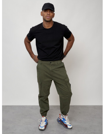 Мужские брюки карго с накладными карманами, хаки в Тюмени