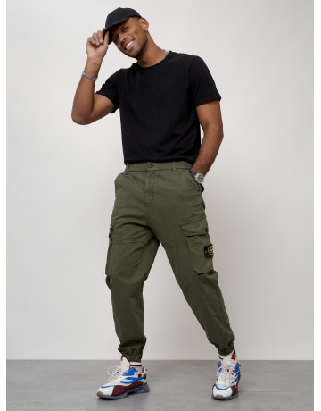 Мужские брюки карго с накладными карманами, хаки в Тюмени