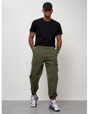 Мужские брюки карго с накладными карманами, хаки в Тюмени