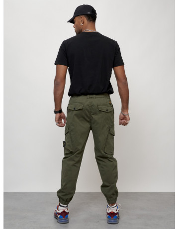 Мужские брюки карго с накладными карманами, хаки в Тюмени