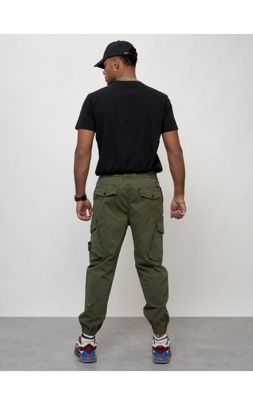 Мужские брюки карго с накладными карманами, хаки в Тюмени