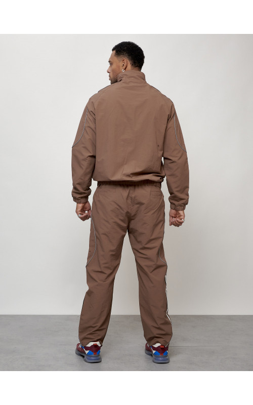 Мужской спортивный костюм для модных образов, коричневый, для спорта. в Тюмени