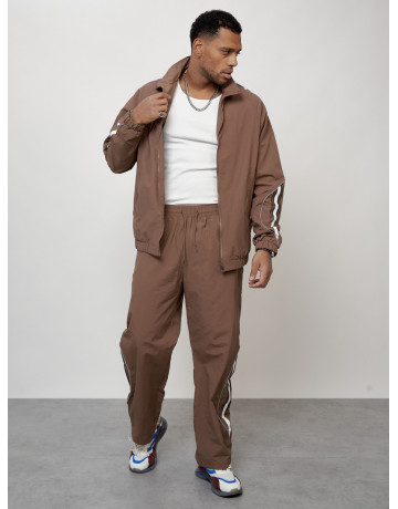 Мужской спортивный костюм для модных образов, коричневый, для спорта. в Тюмени