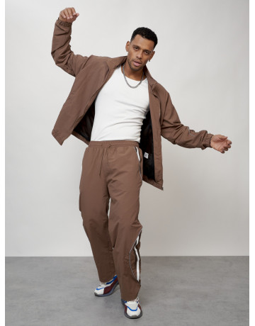 Мужской спортивный костюм для модных образов, коричневый, для спорта. в Тюмени