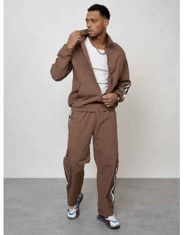 Мужской спортивный костюм для модных образов, коричневый, для спорта. в Тюмени