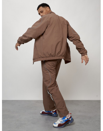 Мужской спортивный костюм для модных образов, коричневый, для спорта. в Тюмени