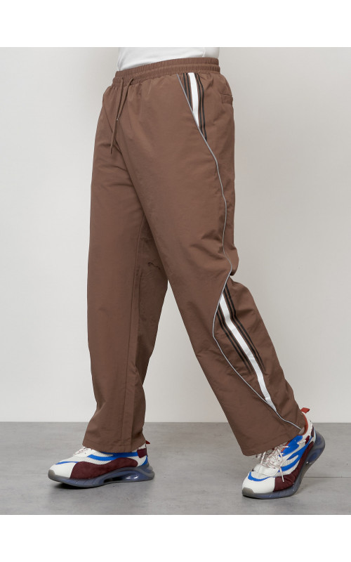 Мужской спортивный костюм для модных образов, коричневый, для спорта. в Тюмени