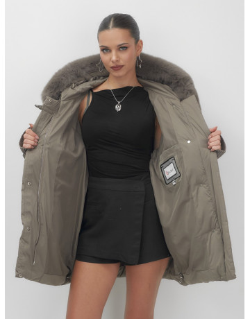 Пуховик с песцовым мехом, сезон осень-зима 2025, для женщин